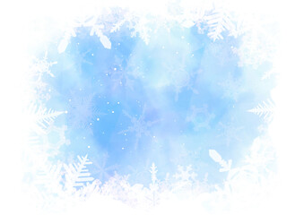 雪の結晶がきれいな冬の背景