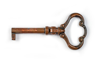 Antique copper key.