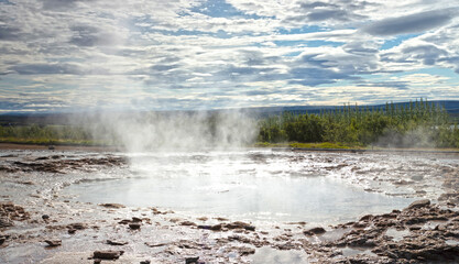 Eruption of Strokkur Geyser, Iceland