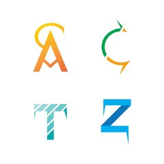 Alphabet font flat design