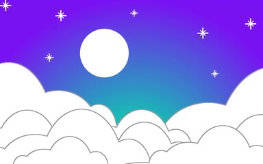 night sky with moon