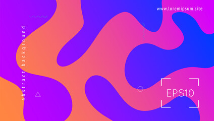 Abstract Shape. Blue Graphic Poster. Wave Gradient Cover. Geomet