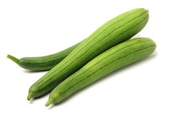 fresh loofah on the white background 