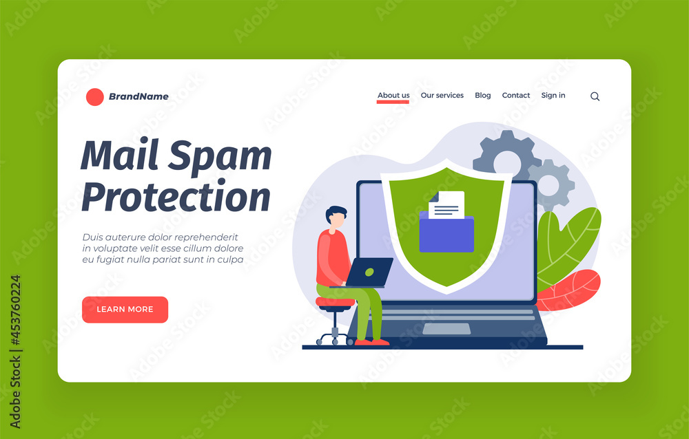Poster protection from web mail spam. blocking unwanted advertising mailings. antivirus applications with u