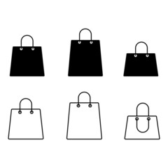 Shopping bag icon set on white bagground,vector illustration
