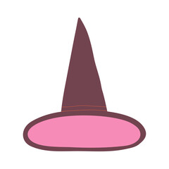 Fototapeta premium Vector Halloween clipart illustration of a witch hat for decoration
