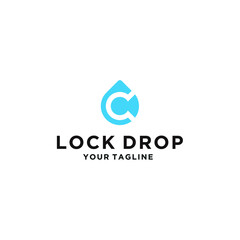 Lock Water Logo C Icon Design