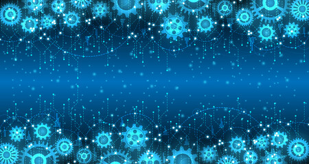 Technology line With cogwheel On a blue background, abstract style. EP.7