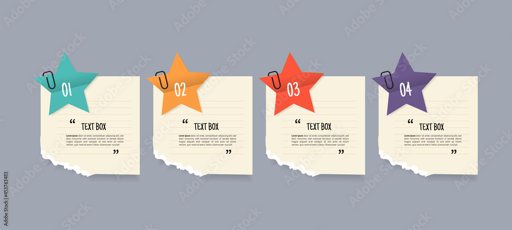 Poster Text box design with note papers.	
