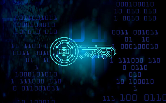 Computer illustration - encrypt key binary code