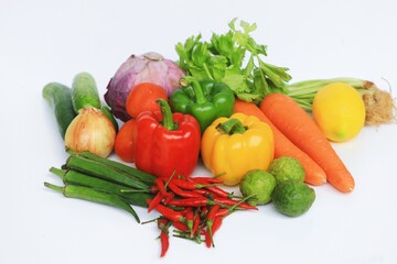 vegetables on a white