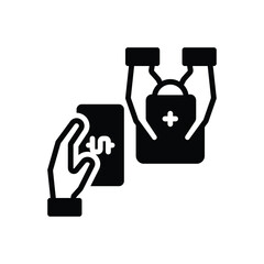 Black solid icon for selling