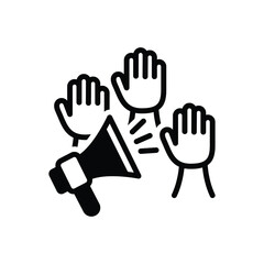 Black solid icon for democracy