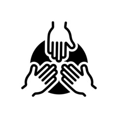 Black solid icon for together