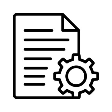 recommend clip art: Document settings or file settings line art vector icon for technology apps and websites