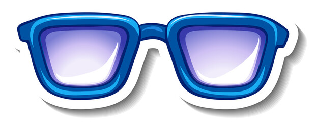 A sticker template with blue glasses