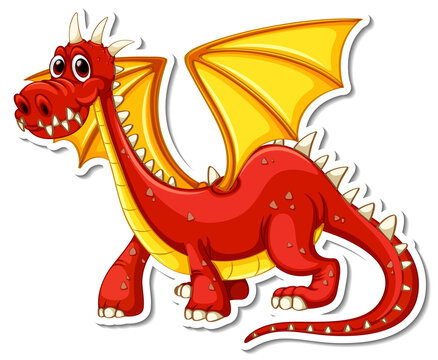 Red Dragon cartoon character sticker