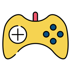 A game controller device, flat design icon of gamepad