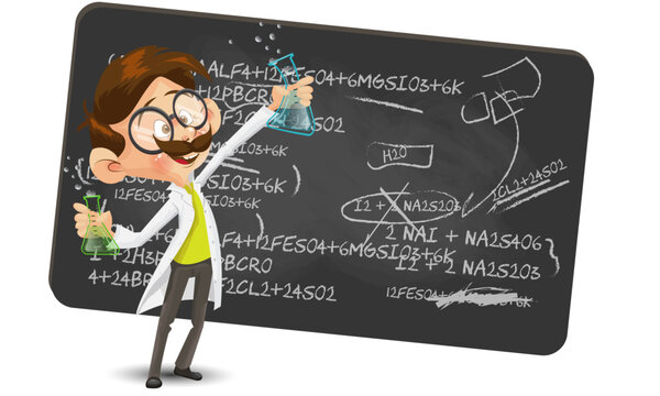  Cartoon Scientist character Making a Discovery vector Illustration