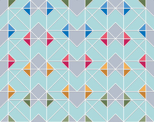 Fototapeta na wymiar Seamless geometric simple pastel color hearts pattern wallpaper