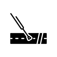 Black solid icon for blind