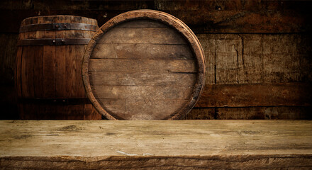 old barrel isoalted on a white background