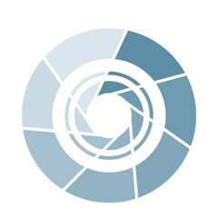 Infographics. Shutter type pie chart, chart chart, illustration, PDCA, business, process management of the camera divided into 7 parts.