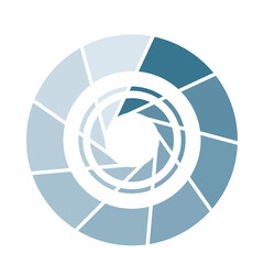 Infographics. Shutter type pie chart, chart chart, illustration, PDCA, business, process management of the camera divided into 9 parts.