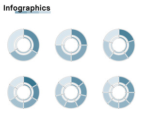 Infographics. Chart chart of pie chart divided into 3-8, set of illustrations, PDCA, business, process management.