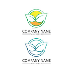 LEAF AND NATURE TREE LOGO FOR BUSINESS VECTOR GREEN PLANT ECOLOGY DESIGN