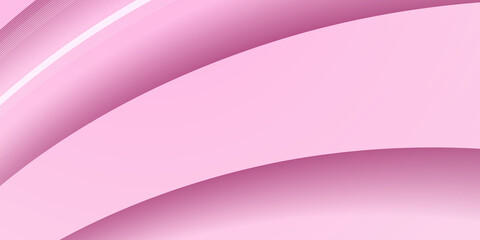 Abstract pink background with simply curve lighting element vector. Modern minimal 3d pink white gradient presentation background. 