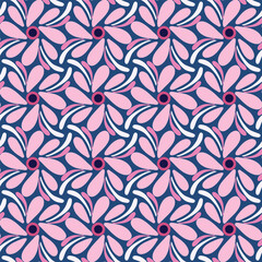 Fototapeta premium Vector big pink flowers seamless pattern background