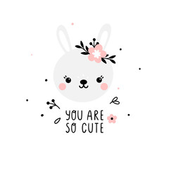 Cute rabbit card for kids