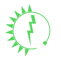 Electric car charging icon, graphic design template, lightning bolt. Parking with electric charge sign, vector illustration.