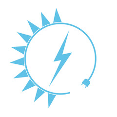 Renewable energy icon, graphic design template, lightning bolt, vector illustration