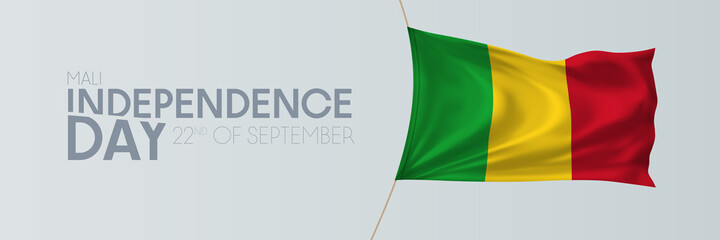 Fototapeta premium Mali independence day vector banner, greeting card.