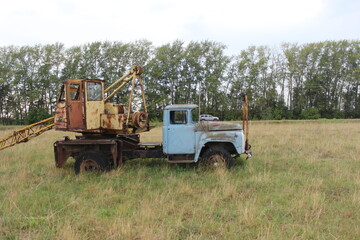 Abandoned construction equipment