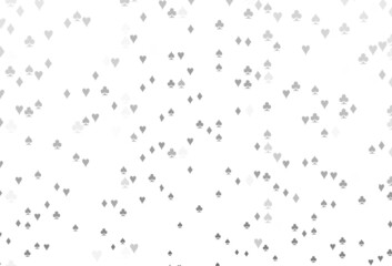 Light Silver, Gray vector pattern with symbol of cards.