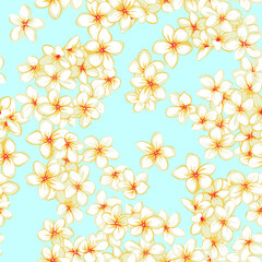 Aloha hawaii flower pattern. Summer hibiscus, plumeria, orchid, monstera pattern. Hawaiian summer pattern on white background. Tropical flowers print for wallpaper or fabric.