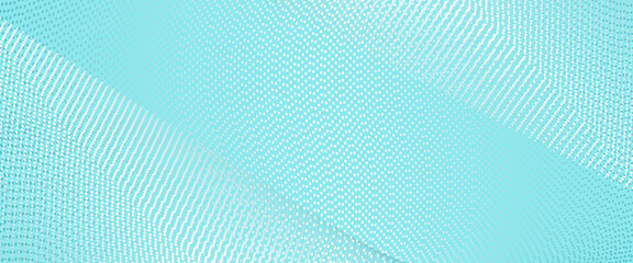 Light turquoise technology background. White, gray particles. Dotted lines. Futuristic pattern. Digital data concept. Landing page, presentation template. Abstract design for voucher, coupon, banner