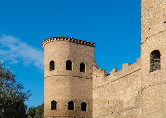 Fototapeta na wymiar Tower of the Porta Asinaria, Rome, Italy