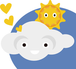 雲と太陽とハート