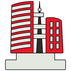 A unique design icon of city building 


