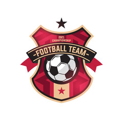 Soccer Football Badge Logo Design Templates | Sport Team Identity Vector Illustrations isolated on white Background