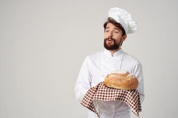 bearded man chef kitchen Job Professional emotions