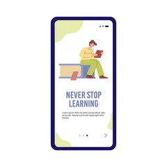 Vector design of smartphone app for education, personal development and knowledge