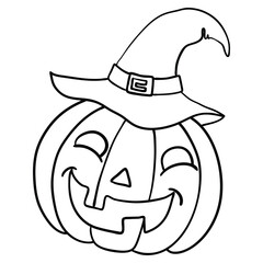 Halloween pumpkin. Vector concept in doodle and sketch style