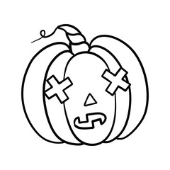 Halloween pumpkin. Vector concept in doodle and sketch style