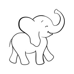 Sketch cartoon elephant.