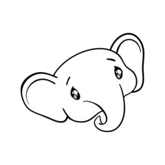 Sketch cartoon elephant.